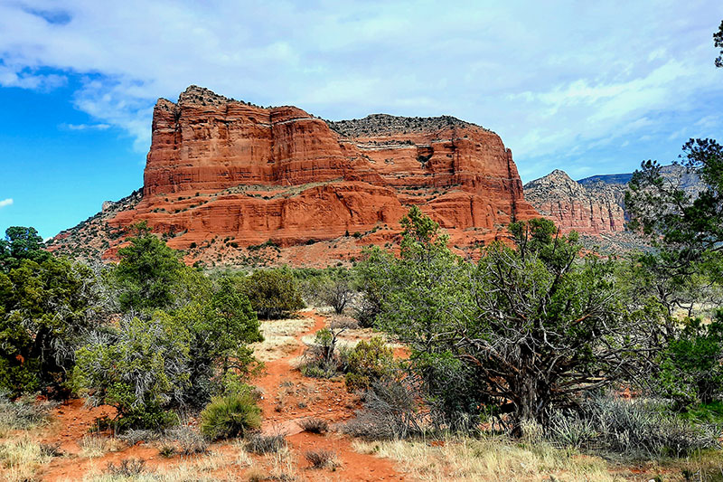 Scenic image of granite mountain in background